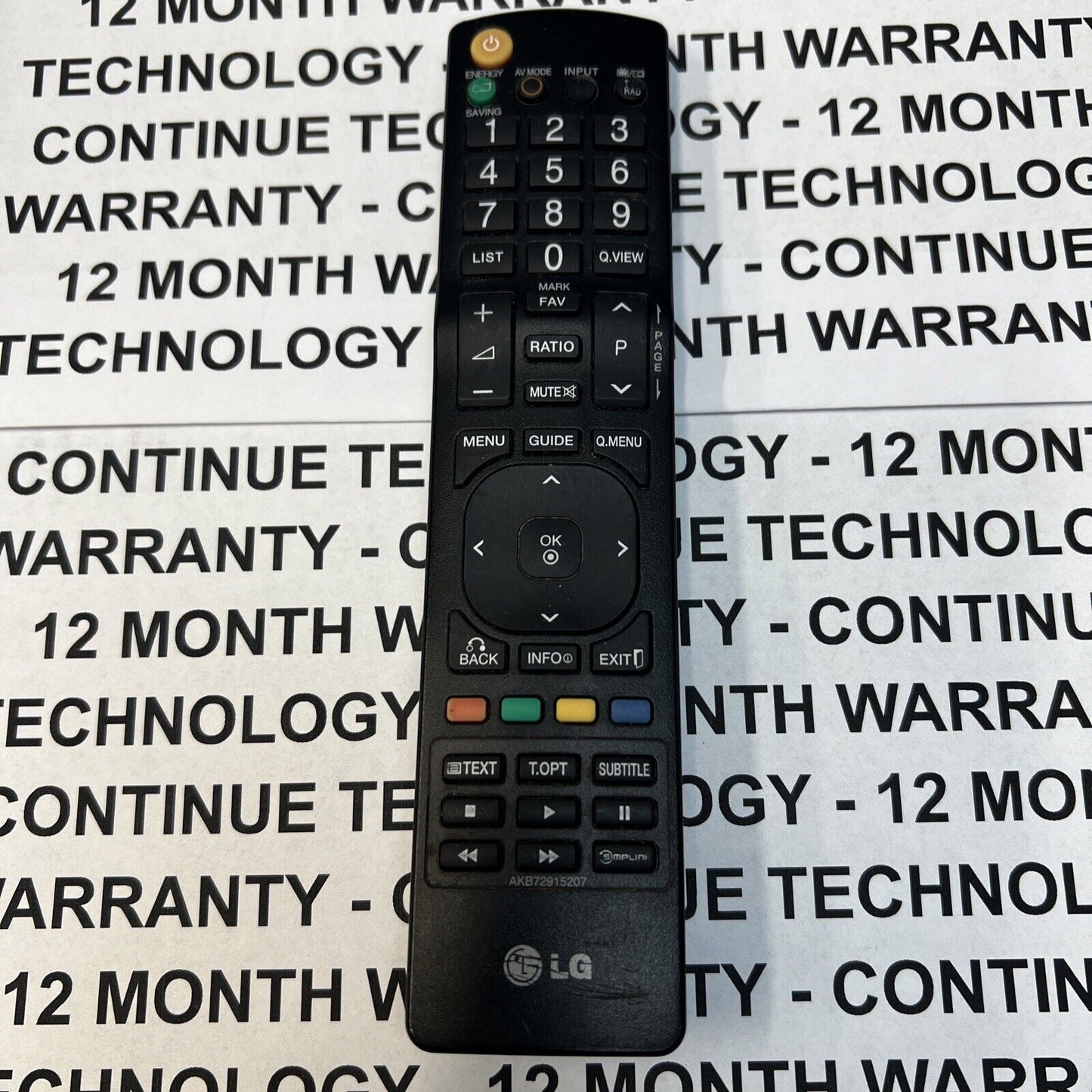 LG TV REMOTE CONTROL AKB72915207 GENUINE for 32LD460 37LD450 47LD420 55LD520