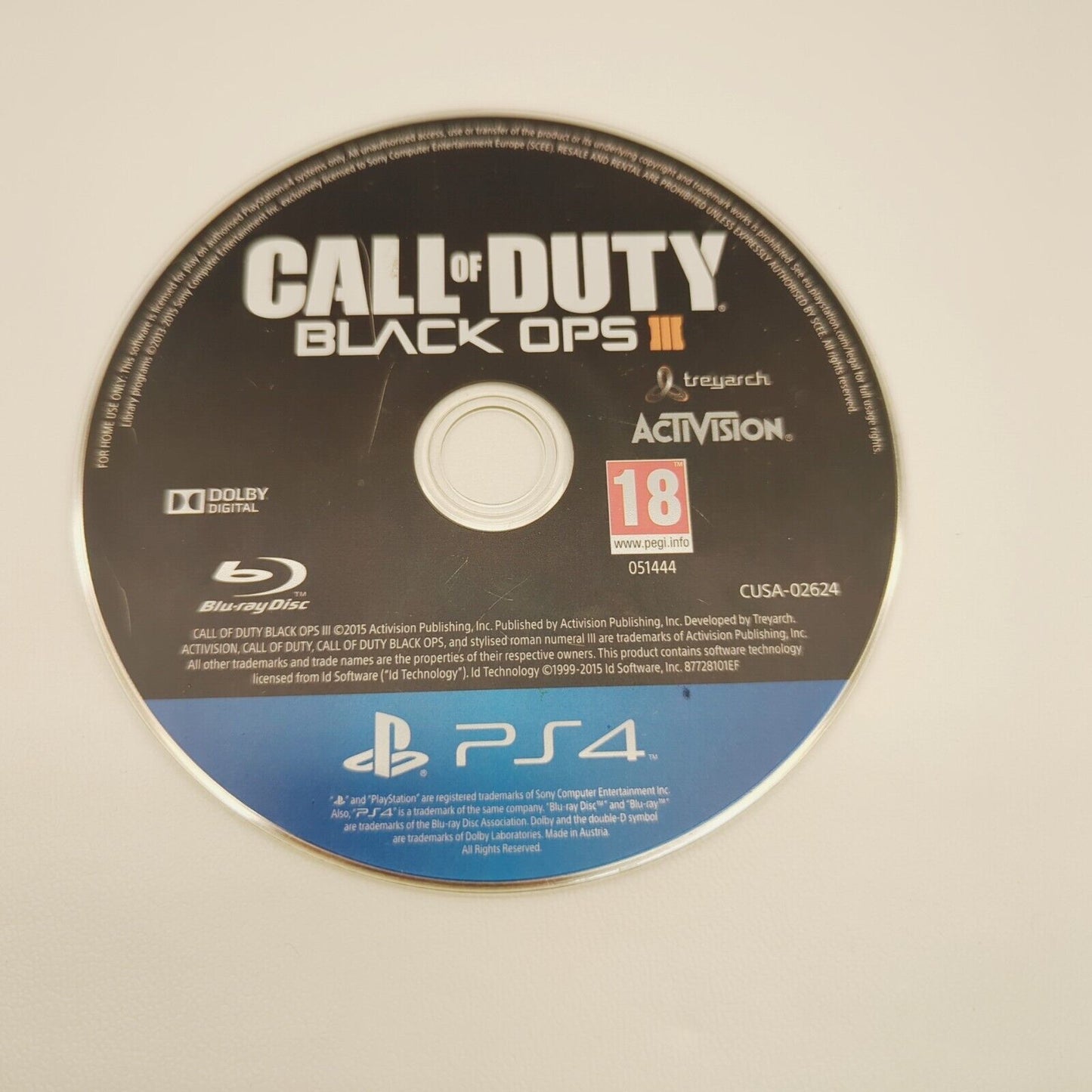 Call of Duty: Black Ops III (PlayStation 4, 2015) disc only