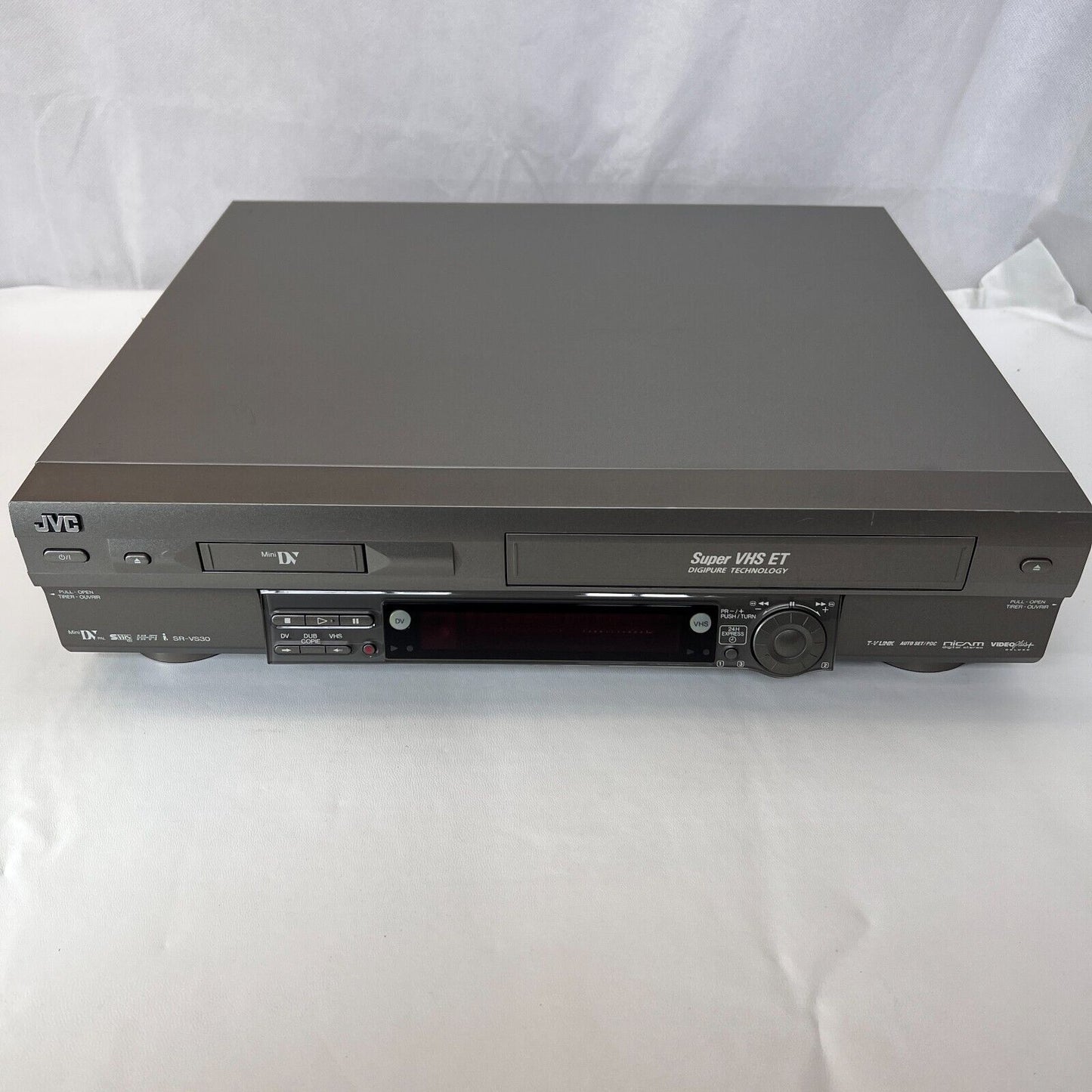 JVC SR-VS30EK Super VHS Mini DV VCR Combo Player Silver w/ Remote NTSC/PAL Copy