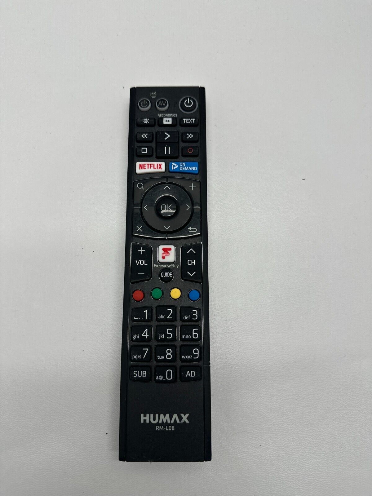 Genuine Humax TV Remote Control - Black (RML08) FVP-4000T/5000T