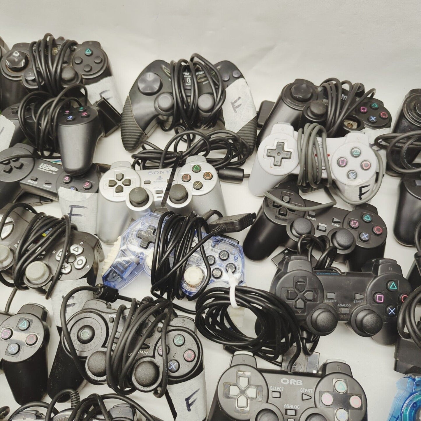 Faulty third party 43x Playstation 2 ps2 Controllers Black Silver Job lot