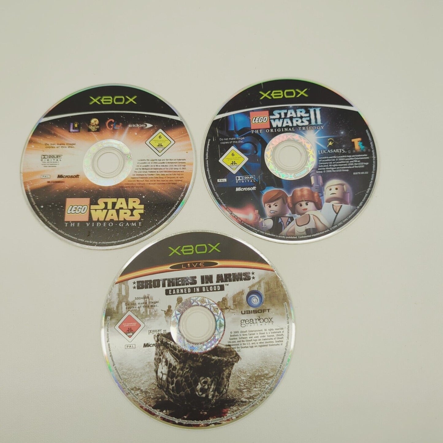 xbox original games x3 Joblot Bundle disc only Lego Star Wars Brothers in Arms