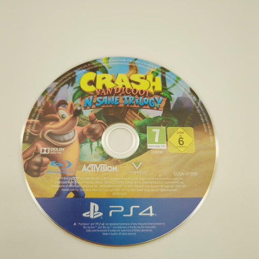 Crash Bandicoot N Sane Trilogy - Sony Playstation 4 PS4 Game DISC ONLY