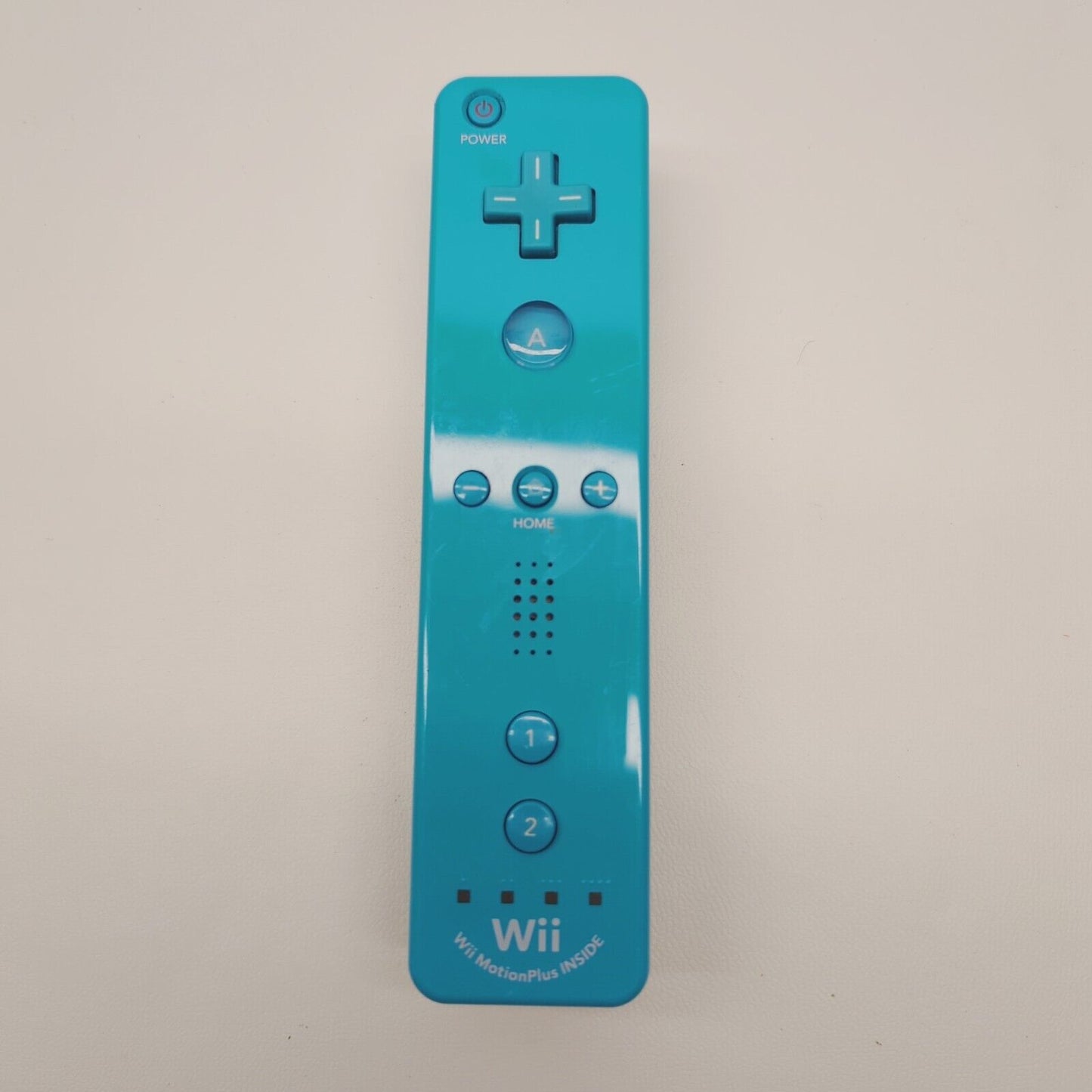 OFFICIAL NINTENDO WII REMOTE MOTION PLUS INSIDE GENUINE BLUE WIIMOTE TESTED