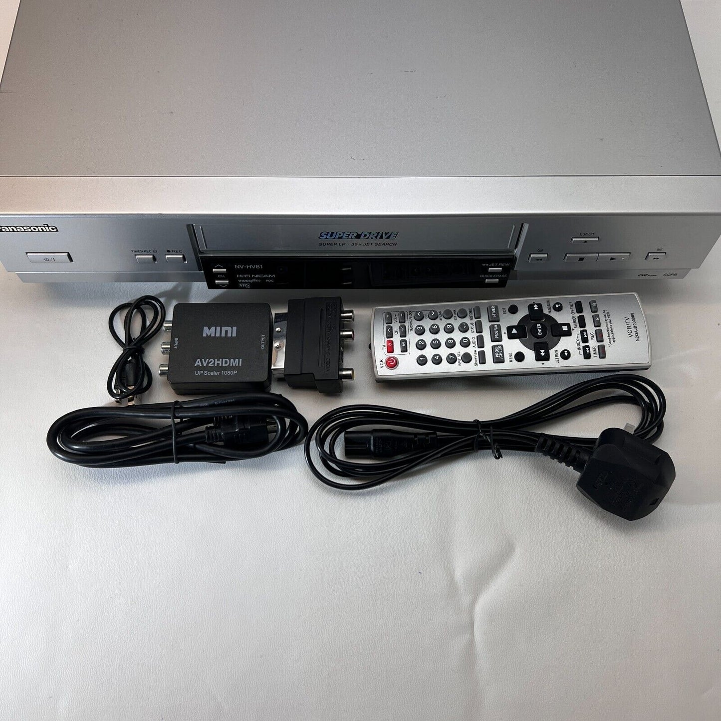 Panasonic NV-HV61 VHS VCR Player SQPB Nicam Super Drive LP Tested and Working