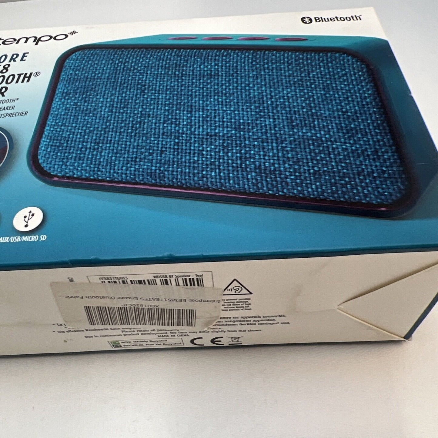 Bluetooth Portable Battery speaker new Intempo Encore 6W Blue Fabric WDS58