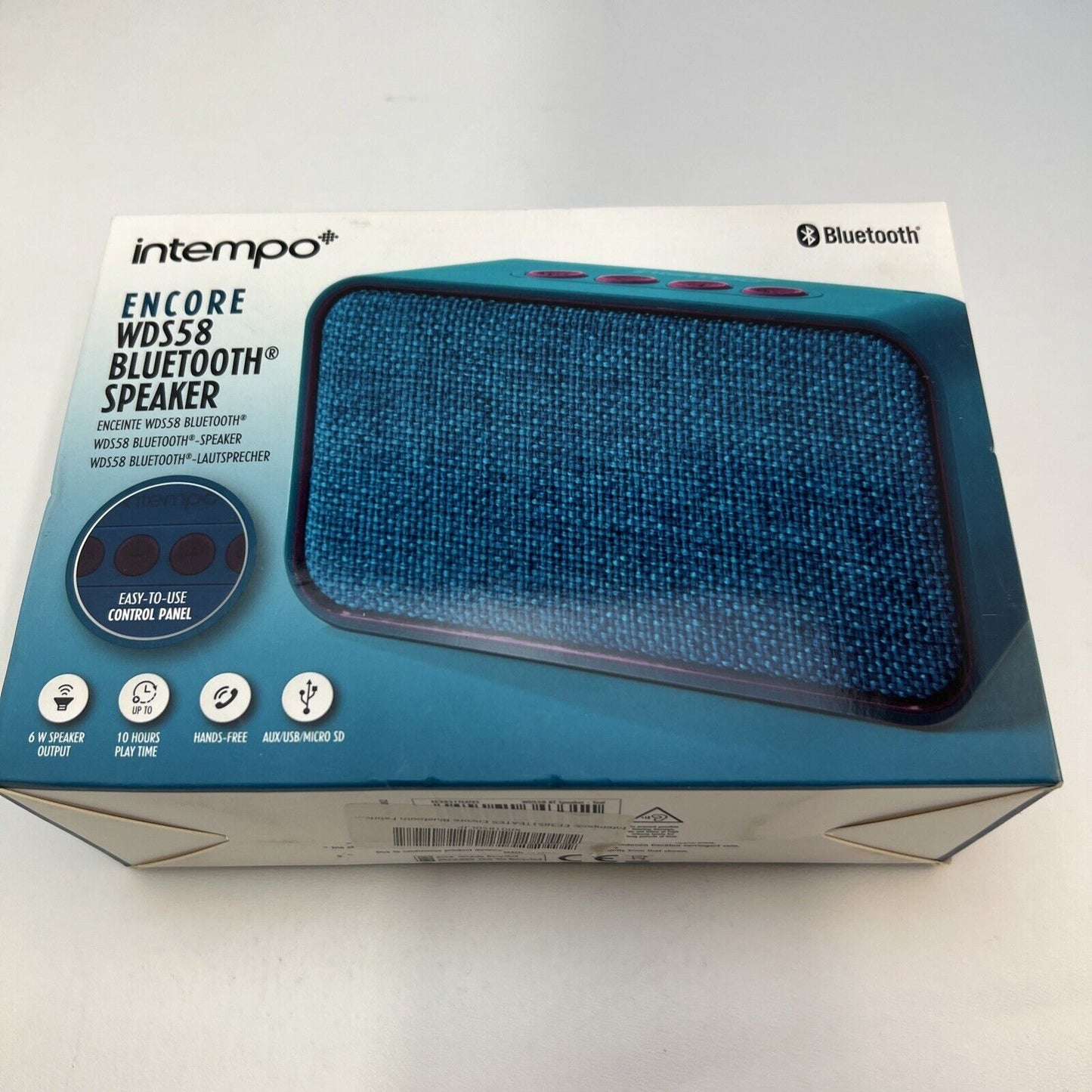 Bluetooth Portable Battery speaker new Intempo Encore 6W Blue Fabric WDS58