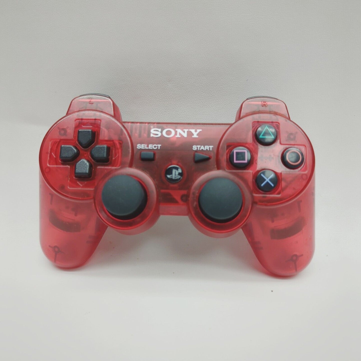 Official Transparent Crystal Clear Red Sony PlayStation PS3 DualShock Controller