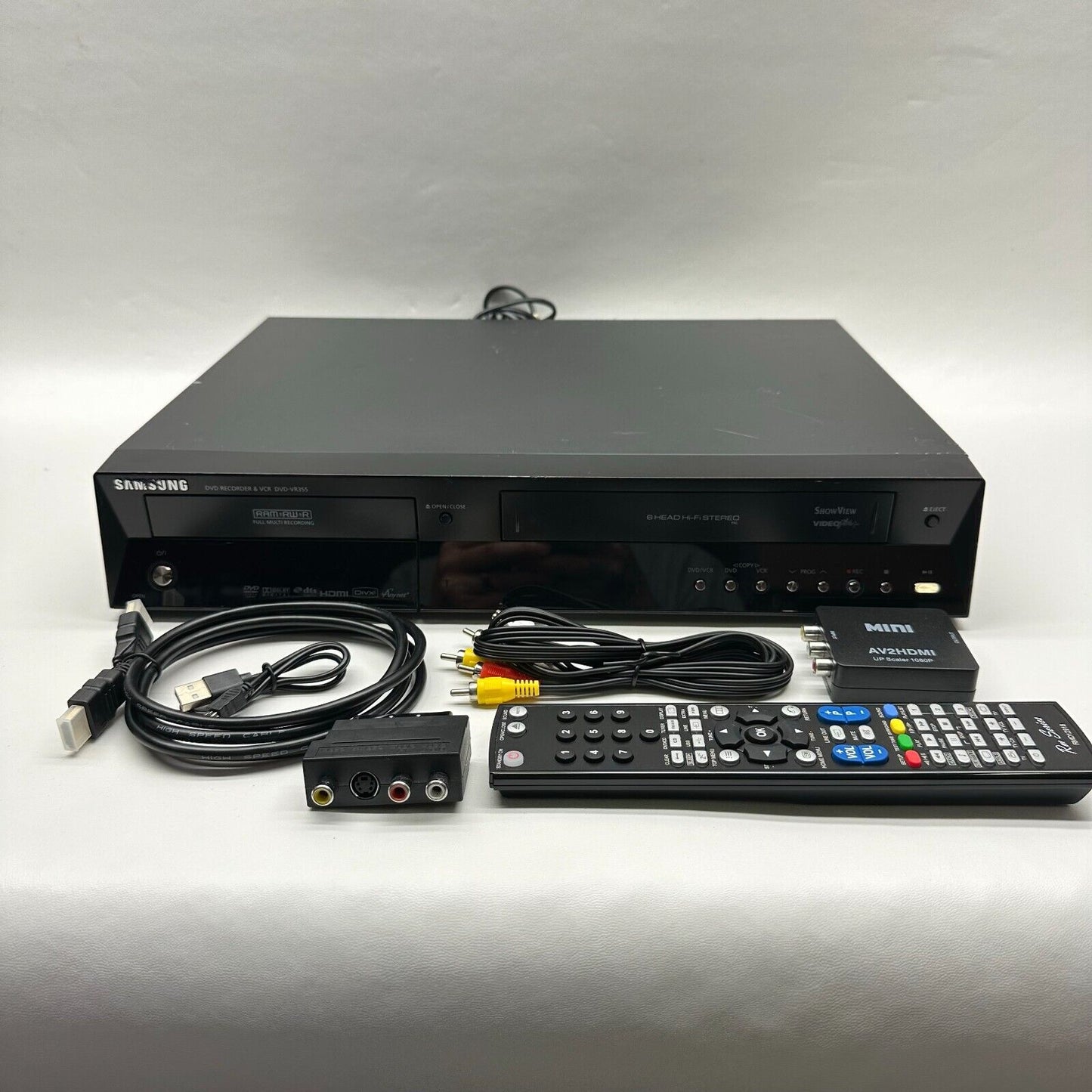 Samsung DVD-VR355 VHS DVD Recorder COPY VHS to DVD Remote HDMI Output Black