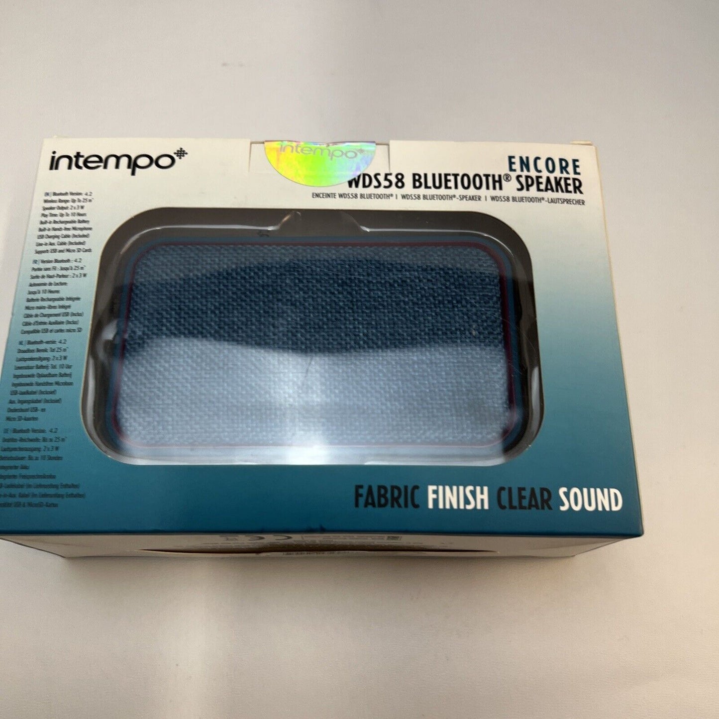 Bluetooth Portable Battery speaker new Intempo Encore 6W Blue Fabric WDS58