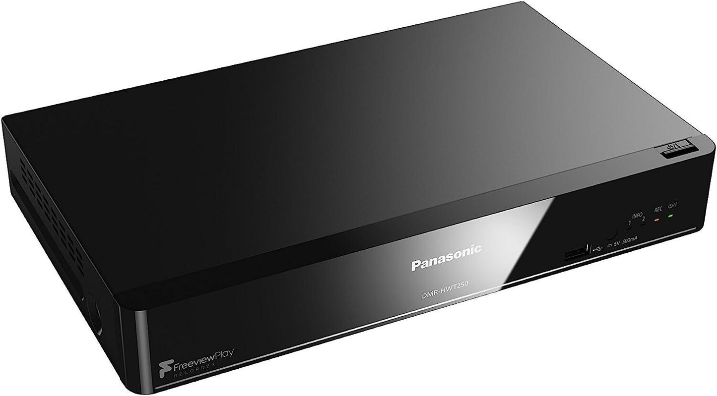 Panasonic DMR-HWT250EB HDD TV Recorder, 1TB, WI-FI, Freeview Play tv anywhere